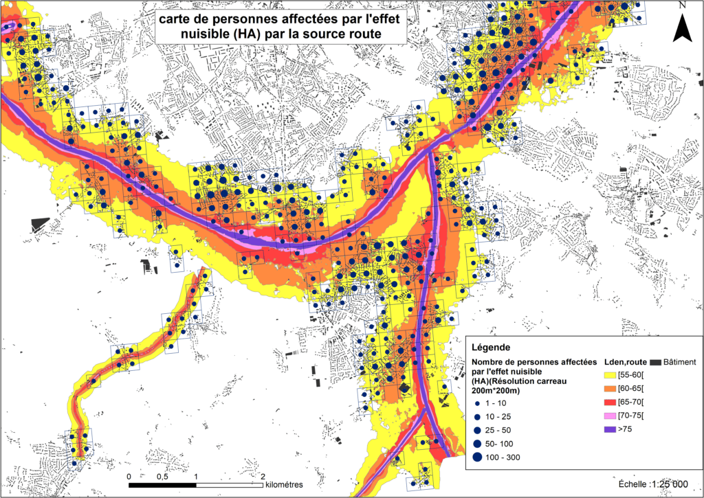 Carte des personnes affectées par l'effet nuisible HA par la source route