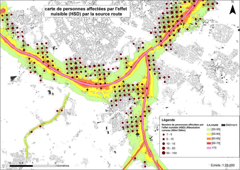 Carte des personnes affectées par l'effet nuisible HSA par la source route