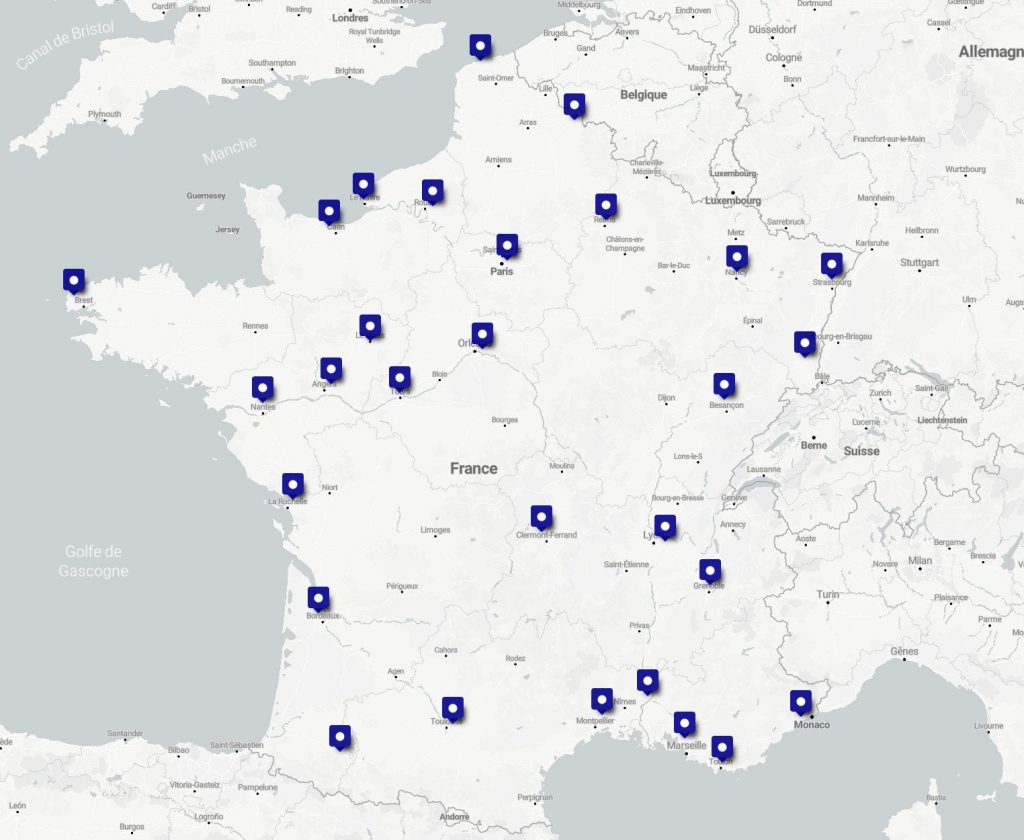 Carte des projets vibratoires France