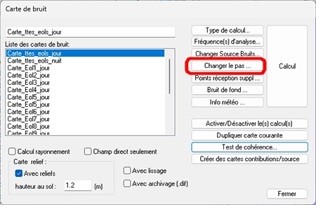 changer le pas de la carte Acous PROPA